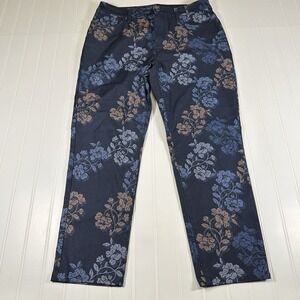 Chico's Womens Girlfriend Slim Leg Ankle Jeans 0.5 Short / 6 Short Floral